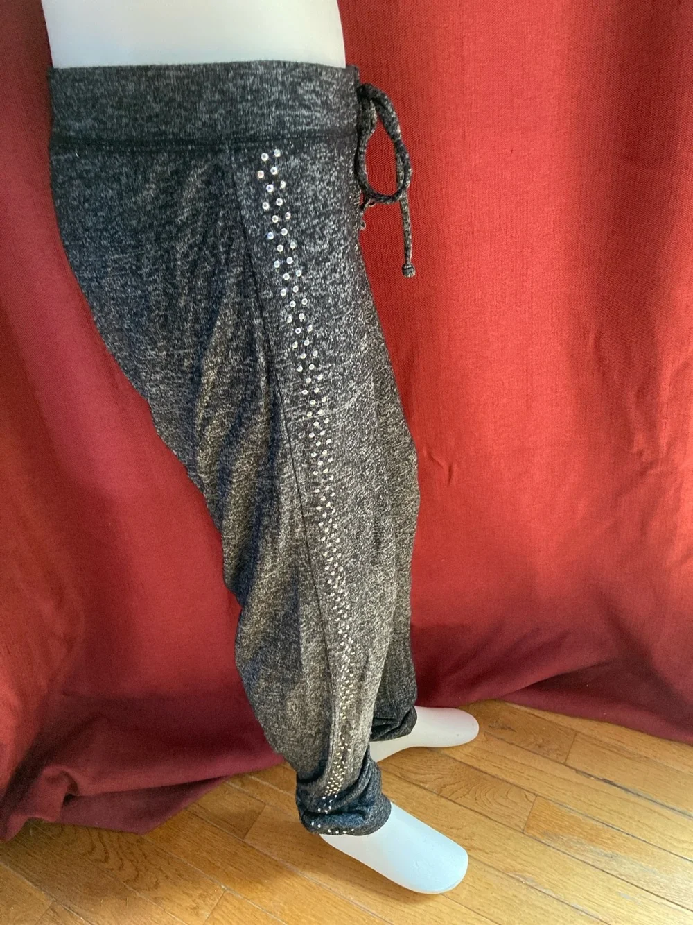 Justice Sparkle Black Jogger Pants, 14/16